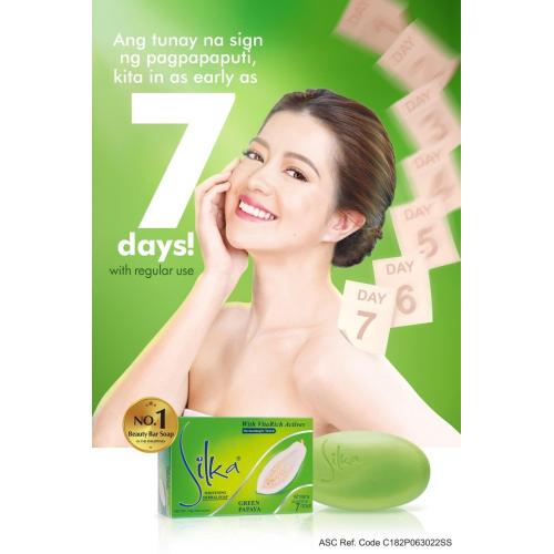 2 bars of Silka Green Papaya Whitening Herbal Soap 135g Enriched with Vitamin E (2pcs)