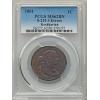 1801 1C Three Errors, S-219, B-11, R.2, MS62 Brown PCGS