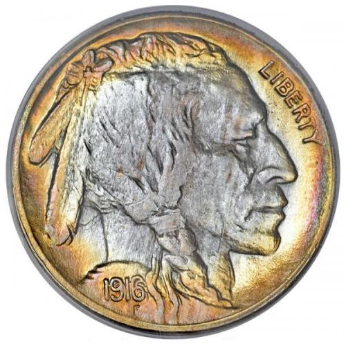1916 5C Doubled Die Obverse Buffalo nickel MS64 PCGS