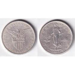 1 Peso 1907-S US Philippines United States of America Coin Sea Salvage