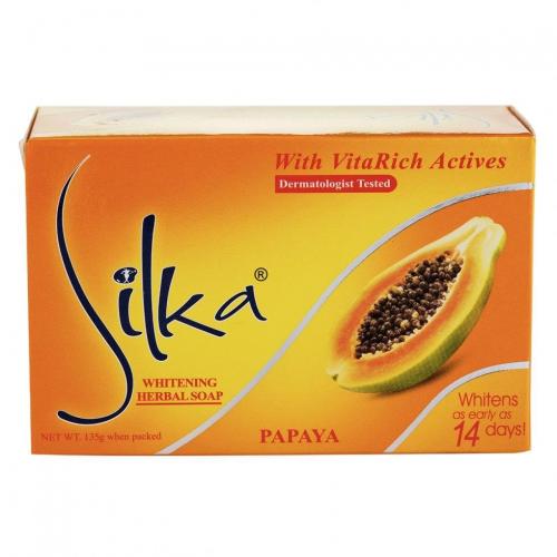 2 bars of SILKA Whitening Herbal Soap Enriched with Vitamin E 135g (2pcs)