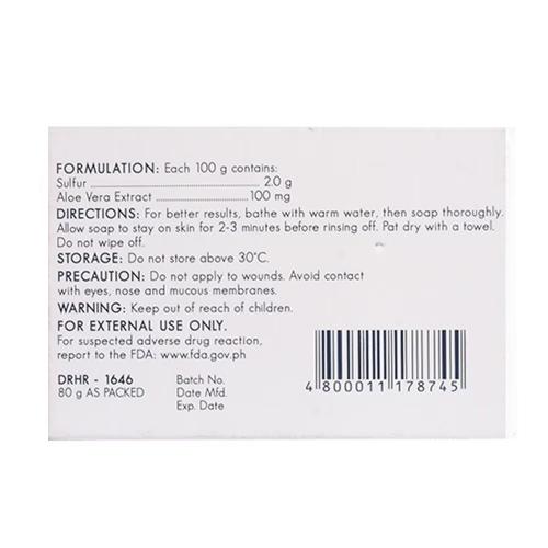Dr. Wong Sulfur Soap With Moisturizer Aloe Vera Soap 80g