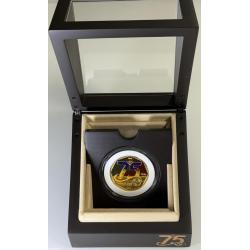 2Philippine 7,500-Piso 75th Anniversary of CBP Gold in Wooden Cube Box w/ Acrylic