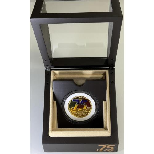 Philippine 7,500-Piso 75th Anniversary of Central Banking in the Philippines – Gold in Wooden Cube Box with Acrylic Top