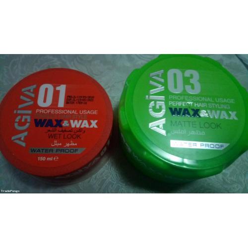 AGIVA WAX&WAX Professional MATTE LOOK, WET, STRONG, EXTRA Str. HAIR WAX 2x175ml FREE SHIPPING