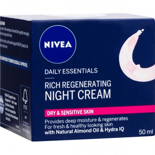 NIVEA ESSENTIALS RICH REGENERATING NIGHT CREAM 50ML+NIVEA NOURISHING DAY CARE CREAM 50ML