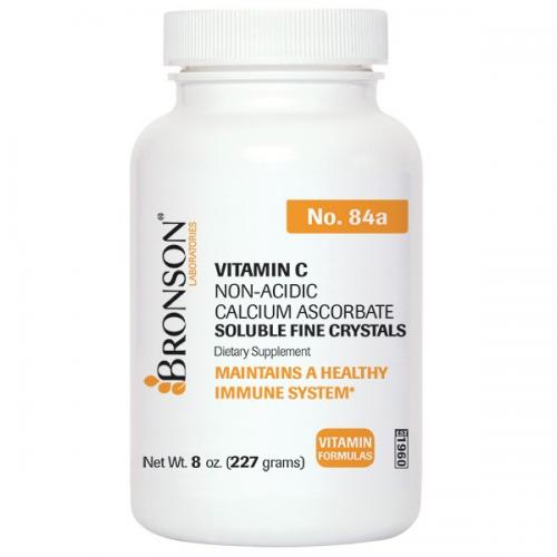 Bronson Vitamin C Non-Acidic Calcium Ascorbate Soluble Fine Crystals, 8 oz