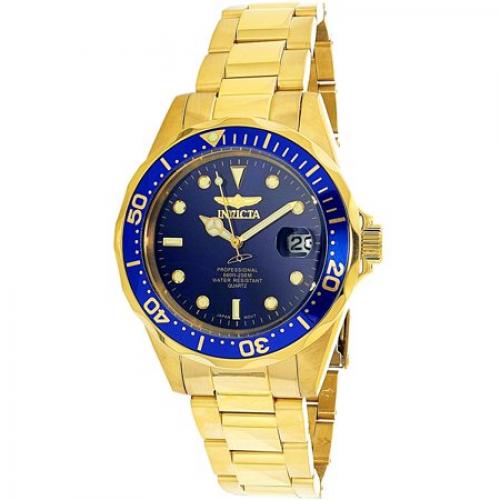 Invicta Men's Pro Diver GQ 8937 Blue Gold Tone Quartz Diving Watch