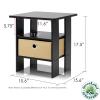 Furinno Petite End Table Bedroom Night Stand, Set of Two