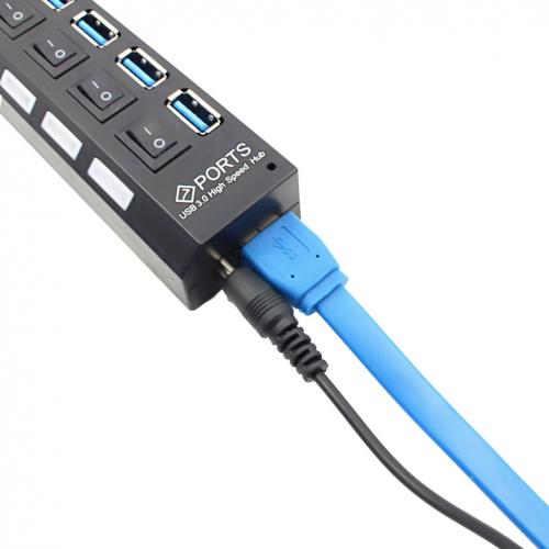 Compact USB 3.0 High Speed Hub with Separate 7-Ports with Power Supply