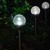 SOLAscape Crackle Glass Globe Color-Changing LED and White LED Solar Path Lights, Set of 6, Bronze