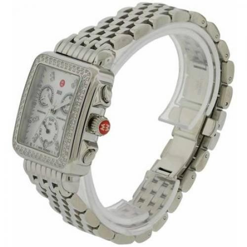Michele Deco Women's Stainless Steel Watch With Mother of Pearl Dial