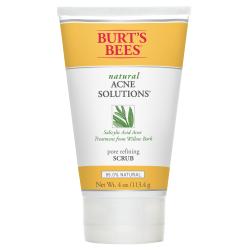 Burt's Bees Natural Acne Solutions Pore Refining Scrub, Exfoliating Face Wash for Oily Skin, 4 oz