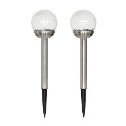 Westinghouse Solar Crackle Globe Path Light - 2 Pack