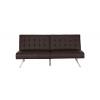 Mainstays Morgan Faux Leather Tufted Convertible Futon, Brown