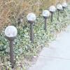SOLAscape Crackle Glass Globe Color-Changing LED and White LED Solar Path Lights, Set of 6, Bronze