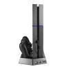 PS4 Vertical Stand with Cooling Fan, HDE Multifunction Console Cooler DualShock Controller Charger for PS 4