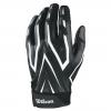 Wilson Black Adult MVP Clutch Skill Football Running Back Receiver Gloves, XL