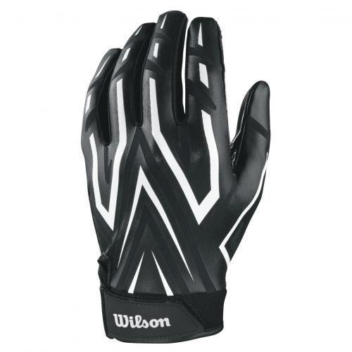 Wilson Black Adult MVP Clutch Skill Football Running Back Receiver Gloves, XL