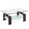 Costway Rectangular Tempered Glass Coffee Table