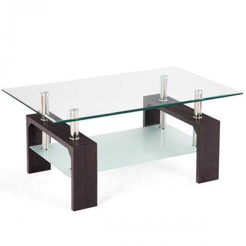 Costway Rectangular Tempered Glass Coffee Table