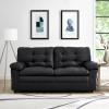 Mainstays Faux Leather Buchannan Apartment Sofa, Black