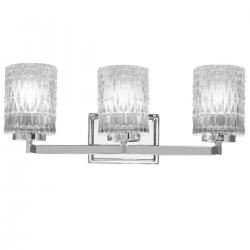 Costway 3-Light Modern Vanity Light Brushed Chrome Finish Glass Shade Bathroom