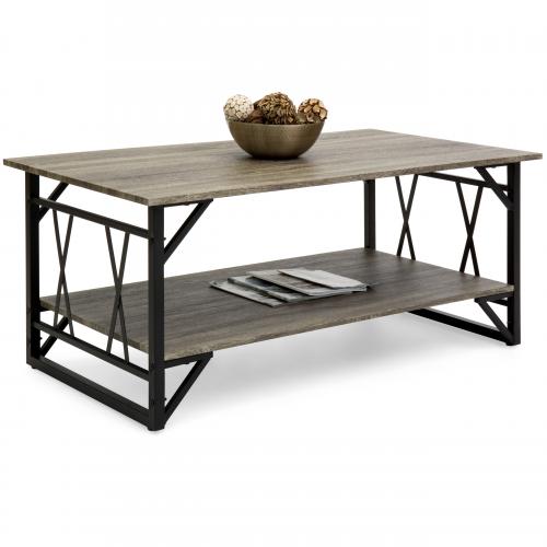 Best Choice Modern Metal and Wooden Coffee Table