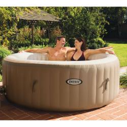 Intex 120 Bubble Jets 4-Person Round Portable Inflatable Hot Tub Spa