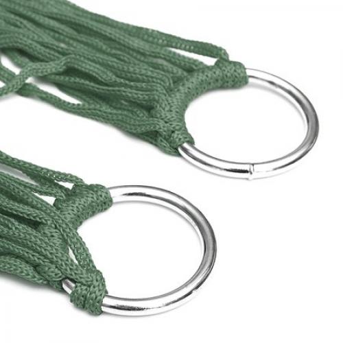 Nylon Weave Rope Hammock Swing Outdoor Single Lounge Bed 220lb Capacity Green