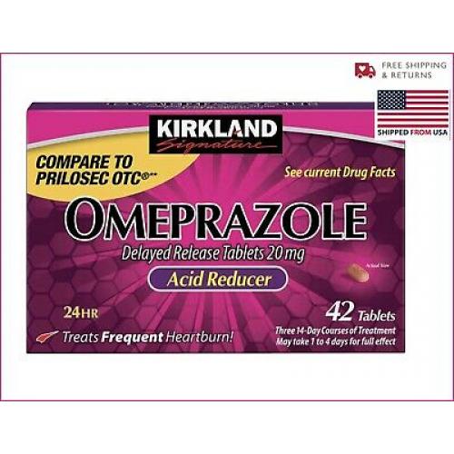 Kirkland Omeprazole 24 hours Delayed Release 42 Tablets 20mg Acid Reducer 20 Mg