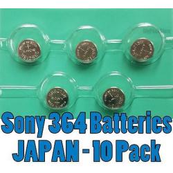 10 SONY 364 SR621SW LOT OF 10 PICES MADE IN JAPAN WATCH BATTERY
