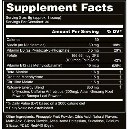 Nitracore XP Pre Workout Supplement Strawberry Lime 30 Servings