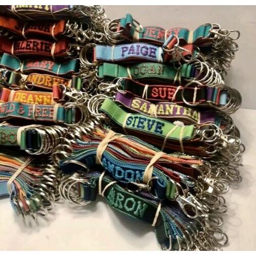 ❤️ BASEBALL Personalized Embroidered Strap Key Rings Keychains Attachment Clasp
