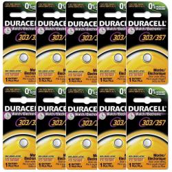 10 Duracell 357 303 A76 PX76 SR44W/SW LR44 AG13 Silver Oxide Battery