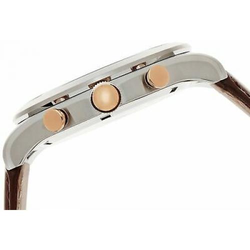 Seiko Men's SPC129P1 Neo Classic Alarm Perpetual Chrono Brown Leather Watch