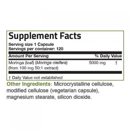 Bronson Moringa 5000 mg High Potency Superfood Antioxidant, 120 Vegi Capsules