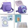 Fuji Instax Mini 8 Fujifilm Instant Film Camera Blue + 40 Film Deluxe Bundle