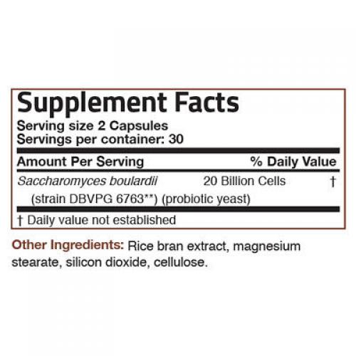 Bronson Saccharomyces Boulardii PROBIOTIC 20 Billion CFU - 60 Capsules