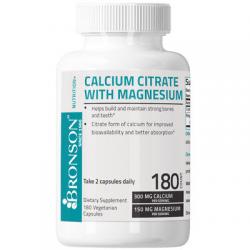 Bronson Calcium Citrate with Magnesium, 180 Capsules