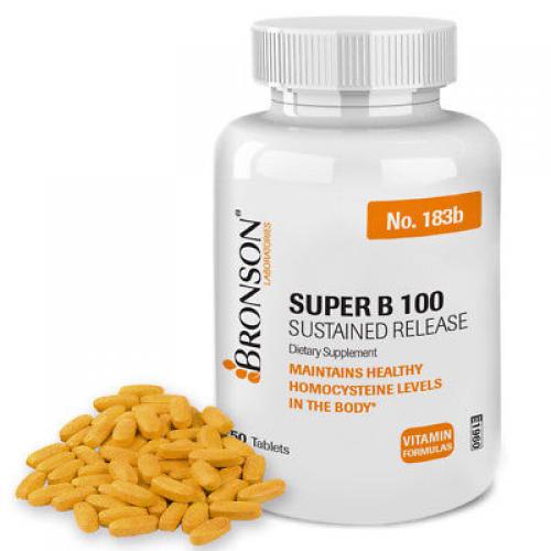 Bronson Vitamin B 100 Complex High Potency Sustained Release, 250 Tablets