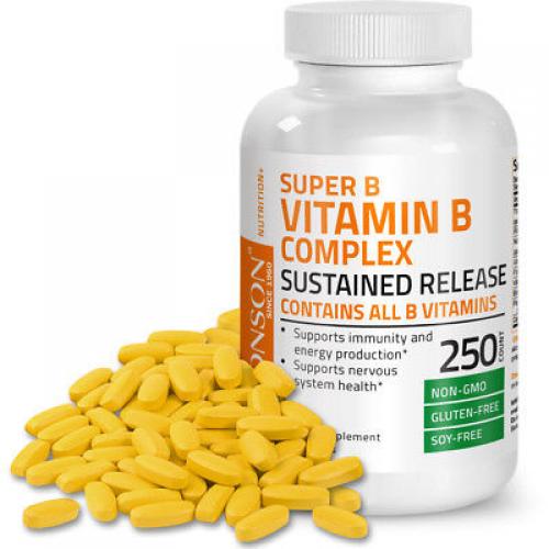 VITAMIN B COMPLEX Sustained Release (B1, B2, B3, B6, Folic Acid, B12) by Bronson