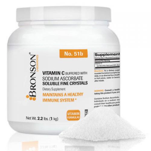 Bronson VITAMIN C CRYSTALS Buffered with Sodium Ascorbate 2.2 lbs