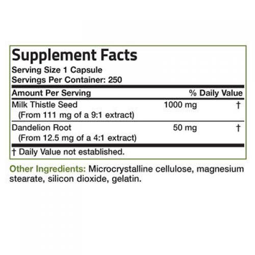 Bronson Milk Thistle Liver Antioxidant Support 1000mg, 250 Capsules