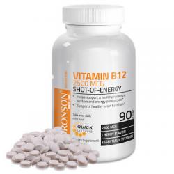 Bronson Vitamin B12 2500mcg, Quick Release Vitamin B-12, 90 Tablets