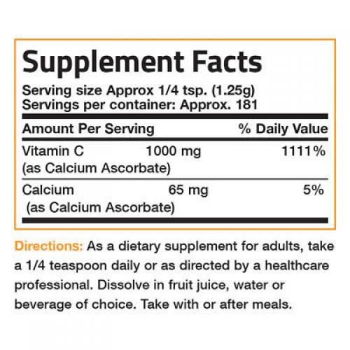 Bronson Vitamin C Non-Acidic Calcium Ascorbate Soluble Fine Crystals, 8 oz