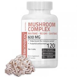 Bronson Mushroom Complex, Maitake-Reishi-Shitake 600mg, 120 Capsules