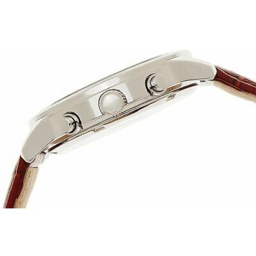 Seiko Men's Classic Stainless Steel & Brown Leather Chronograph Watch SNDC31