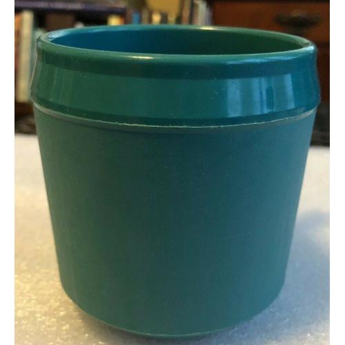 VINTAGE THERMA-MUG BY THERMA SYSTEMS COFFEE MUG CUP IN TEAL BLUE GREEN D HANDLE