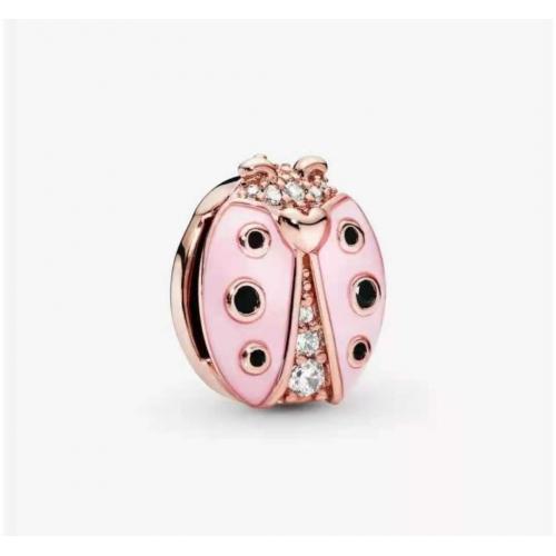 New Authentic Pandora Reflexions Pink Ladybird Clip 787970EN160 Silver Charm